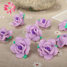 12 tamanhos de 25mm grânulos de flor rosa falsa de argila polímero para colar artesanato criativo acessório de decoração de joias 2024 - compre barato