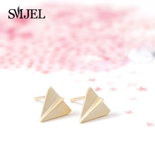 SMJEL  New Punk Cute Plane Shape Earring Men Fashion Tiny Origami Airplane Stud Earrings for Women Birthday  Gifts 2024 - buy cheap