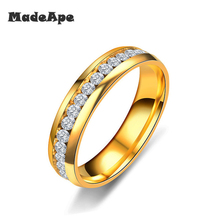 Madaptador joias para os dedos, elegante pulseira de aço inoxidável prateada e dourada, anéis para casamento com pedra transparente 2024 - compre barato