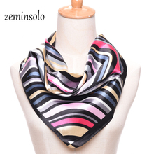 Новый 60*60 см Модный шарф для женщин, шарф в клетку, квадратный, имитация слизи, шарф, шаль, шифон, женские шарфы, хиджаб, высокое качество, обертывания 2024 - купить недорого