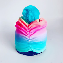 Gorro pompón de pelo sintético para bebé recién nacido, sombrero liso de algodón, gorros de invierno, 2018 2024 - compra barato