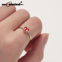 Cxwind новые модные кольца в виде сердца для женщин и девочек простые металлические регулируемые кольца в виде сердца с красным сердцем для ног кольцо в виде лапы ювелирное изделие 2024 - купить недорого