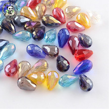 PANDAHALL 200pcs Mixed Color Faceted AB-Color Plated Drop Glass Beads For Jewelry Making DIY Earrings Bracelets 7~8x6mm Hole 1mm 2024 - buy cheap