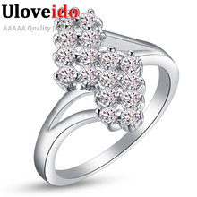 Silver Plated Simulated Diamond Ring Nuevos Anillos Engagement Rings Fashion Accessories for Jewelry Valentine's Day Gift J219 2024 - buy cheap