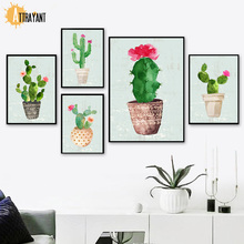 Plants Cactus Flower Nursery Wall Art Canvas Painting Nordic Posters And Prints Wall Pictures For Living Room Bed Room Decor 2024 - buy cheap