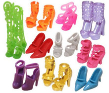 10pairs/lot Fashion Colorful Doll Accessories Shoes Heels Sandals For Barbie Dolls Best Gift For Girl Baby Toys Free Shipping 2024 - buy cheap