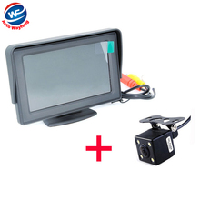 Monitor de vídeo CCD para coche, cámara LED de visión trasera de coche con Monitor de espejo retrovisor de 4,3 pulgadas 2024 - compra barato