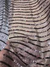 Tecido de rede bordada com miçangas, de super qualidade, tecido de renda de tule africano para vestido de festa 2024 - compre barato