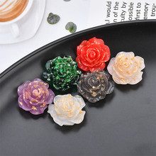 Free Shipping 10pcs/Lot 19MM Bling Resin Rose Flower Cabochons DIY Jewelry Findings Ornament Accessories Plastic Floral Cameo 2024 - buy cheap