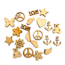 100pcs Mixed Unfinished Wood Slices Embellishments MDF Wooden Cutout Flatback Scrapbooking For Cardmaking Art Wedding Decor 2024 - buy cheap