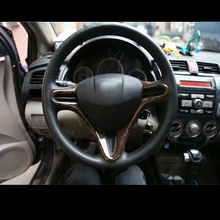 Para Honda City 2008-2012 1 pieza ABS Chrome cubierta Interior del volante del coche embellecedores pegatinas accesorios decoración de coche molduras 2024 - compra barato
