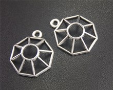 30pcs  Silver Color Geometric shape Charms Pendants for Jewelry Making DIY Handmade Craft 21x25mm A2014 2024 - buy cheap