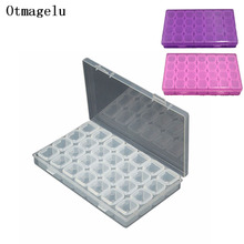 28 Slots Clear Plastic Case Empty Storage Box Jewelry Nail Art Rhinestone Tools Display Storage Stone Travel Organizer Holder 2024 - buy cheap