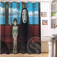 Cortina de chuveiro personalizada hayao miyazaki, animação, 3d, à prova d'água, tecido de poliéster, para banho, 12 ganchos para o banheiro, venda imperdível 2024 - compre barato