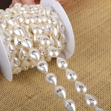 DIY1YD-Cadena de diamantes de imitación de 12mm de ancho, cadena de perlas de cristal, adorno para coser, apliques para vestidos de novia 2024 - compra barato