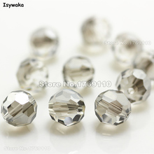 Isywaka 8mm 70Pcs Gray Color Football Faceted Austrian Crystal Beads Round Glass Spacer Loose beads DIY Jewelry Making 2024 - buy cheap