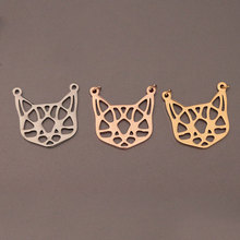 Wholesale 30pc/lot Origami Cat Ear Pendants DIY Stainless Steel Charms Pendant Jewelry Components Making Kids Black Friday 2024 - buy cheap