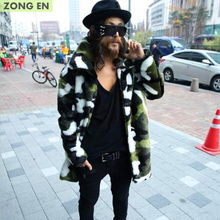 2019 New Fashion Men's Faux Fur Coat Camouflage Warm Rabbit Warm Jacket Mens Winter Leather Jackets Lapel Outdoors Windbreaker 2024 - buy cheap