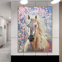 Arthyx Large size Wall Paintings Hand Painted Horse Animals Canvas Oil Paintings Modern Abstract Wall Art Posters For Home Decor 2024 - buy cheap