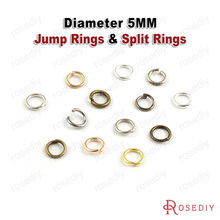 Atacado de diâmetro 5mm de fio espessura de 0.5mm 0.7mm 0.8mm anéis de pular de metal diy joias de moda descobertas (jm3401) 2024 - compre barato