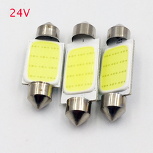 YSY 50pcs 24V Festoon Bulb COB 12LED Dome Lights C5W 31mm 36mm 39mm 41mm SMD White Car Auto reading Lights Bulbs signal LED lamp 2024 - buy cheap