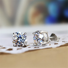 Brincos coreano marca de luxo zircon branco cristal parafuso prisioneiro brinco alta qualidade para as mulheres conjunto jóias presentes 2024 - compre barato