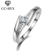 White Gold Color Engagement Wedding Rings For Women Cubic Zirconia Silver Color Ring Anel Feminino Bague Birthday Gift CC005 2024 - buy cheap