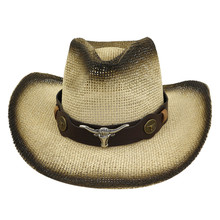 Мужская и Женская Ретро ковбойская шляпа для верховой езды, кожаный пояс с широкими полями, шапка высокого качества, классическая шляпа для женщин, соломенная шляпа 2024 - купить недорого