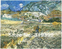 Картина маслом на льняном холсте, Закрытое поле пшеницы с крестьянцем Винсента Ван Гога, 100% ручная работа, бесплатная доставка 2024 - купить недорого