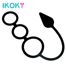 IKOKY Erotic Anal Plug Butt Plug Silicone Three Cock Ring Sex Toys for Man Prostate Massager Anal Sex Toys Penis Ring 2024 - buy cheap