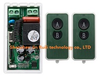 Interruptor de controle remoto sem fio ac220v 10a 2ch rf 2 * ultra-fino transmissor acrílico + 1 * receptor para eletrodomésticos porta de garagem
