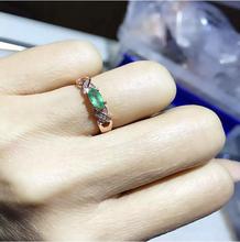 Изумрудное кольцо Бесплатная доставка натуральный изумруд 925 пробы серебро 3*6 мм, хорошее ювелирное изделие 2024 - купить недорого