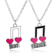 dongsheng Music Notes Best Friends Heart Charm Necklace Forever Friendship Pendant Choker Necklace For Women Fashion Jewelry 2024 - buy cheap