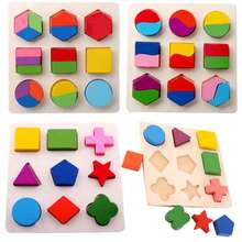 Hot Selling Kids Baby Wooden Learning Geometry Educational Toys Puzzle Montessori Early Learning 2024 - buy cheap
