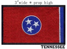 Tennessee Flag patch 3" wide shipping/red and blue/little stars/filled inside 2024 - buy cheap