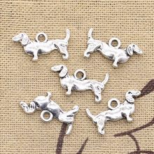30pcs Charms Dog 10x18mm Antique Bronze Silver Color Plated Pendants Making DIY Handmade Tibetan Bronze Silver Color Jewelry 2024 - buy cheap