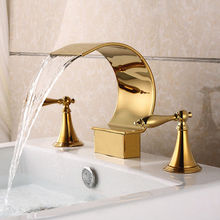 Dual Levers Handles Brass waterfall Square 3 Holes 8" widespread Bathroom Basin Sink Faucet Spout Mixer Tap Deck Mount 2024 - buy cheap
