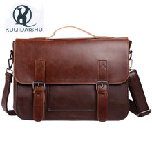 High Quality Men Handbag Vintage Hand Bag Business Travel Messenger Bag Men PU Leather Shoulder Bags 2024 - buy cheap