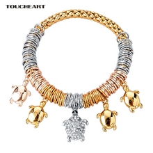 TOUCHEART-Pulseras de Charm de tortuga para Mujer, de lujo, color plata, famosa marca, joyería para Mujer, SBR150203 2024 - compra barato