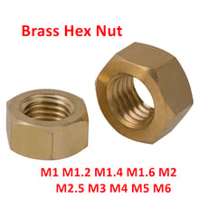 DIN934 Brass Hexagon Nuts M1 M1.2 M1.4 M1.6 M2 M2.5 M3 M4 M5 M6 Brass Hex Nut Copper Nuts 2024 - buy cheap