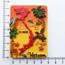 Vietnã along bay nha trang suvenir de viagem criativo resina pintada três-dimensional artesanato imã de geladeira 2024 - compre barato