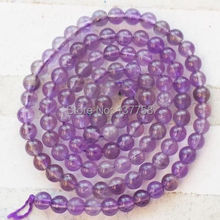 (Min. Order is $10)1Strand Beautiful 4mm Natural Purple Amethysts Round loose bead 15.5inch A-2578 2024 - buy cheap