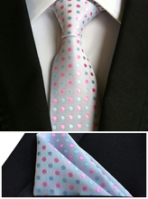 8cm diseñador superior Formal set de corbatas con excelente pañuelo de calidad señores elegantes de moda corbata de lunares 2024 - compra barato