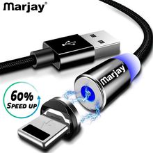 Marjay 1M 2M Magnetic USB Cable Led Fast charger charging Cable for iPhone XS Max XR X 5S 8 7 6s 5 se for iPhone cable for iPad 2024 - buy cheap