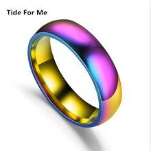 Новые Простые разноцветные кольца для женщин и мужчин 6 мм Титан модная нержавеющая сталь матовые кольца подарки для пары модные ювелирные изделия аксессуары 2024 - купить недорого