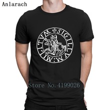 Camiseta templar para homens, camiseta masculina de manga curta moderna, estilo hip-hop criativa, anti-rugas 2024 - compre barato