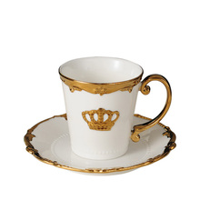 Nordic Style Bone China Coffee Cup Saucer Spoon Set 200ml British Cafe Porcelain Tea Cup Advanced Ceramic Crown Teacup 2024 - compre barato