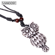 2018 Fashion Jewelry resin Owl Eskimos mask tooth Men pendants Necklace Retro Carved Sweater Chain necklaces For Women choker 2024 - buy cheap