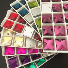 Крупные квадратные Стразы 22 мм, стеклянные кристаллы для шитья, разноцветные бусины, товары для рукоделия 2024 - купить недорого
