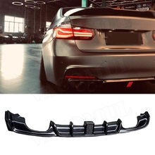 Car 3 Series Carbon Fiber Rear Bumper Lip Diffuser With LED Light For BMW F30 F35 320i 328i 335i M Sport 2012-2018 Four Outlet 2024 - buy cheap